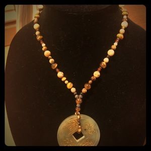 Pair of stone bead necklaces.